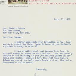 Letter: 1958 March 11