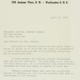 Letter: 1950 April 21