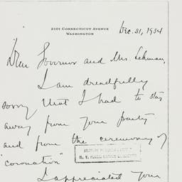Letter: 1934 December 31