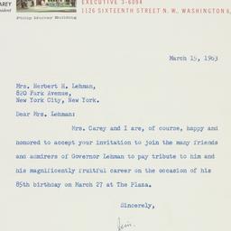 Letter: 1963 March 15