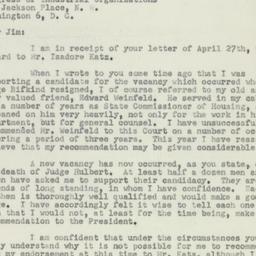 Letter: 1950 May 8