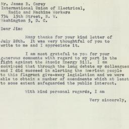 Letter: 1954 July 30