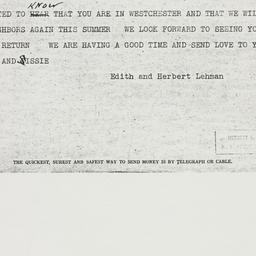 Telegram: 1938 April 28