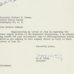 Letter: 1950 July 11