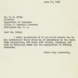 Letter: 1950 June 10