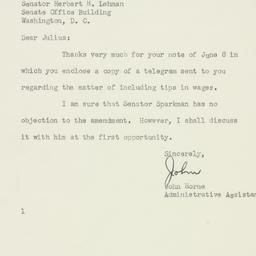Letter: 1950 June 10