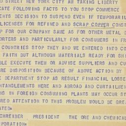 Telegram: 1955 February 2