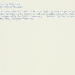 Memorandum: 1951 January 19