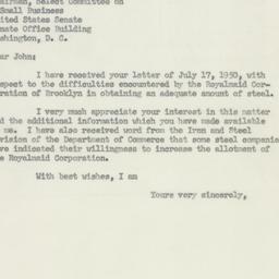 Letter: 1950 July 24