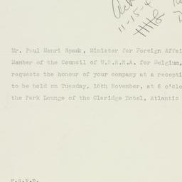 Invitation: 1943 November 15