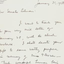 Telegram: 1958 January 31