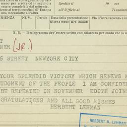 Telegram: 1956 September 16