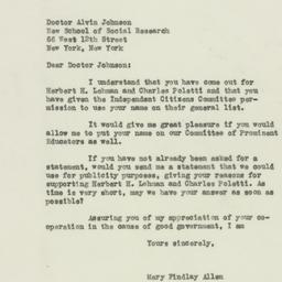 Letter: 1938 October 26