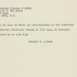 Telegram: 1948 October 26