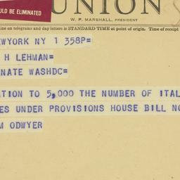 Telegram: 1950 June 1