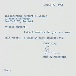 Letter: 1958 April 29