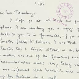 Letter: 1952 January 15
