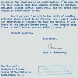 Letter: 1953 February 20