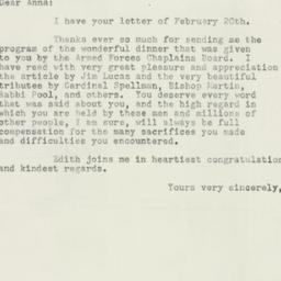 Letter: 1953 February 25