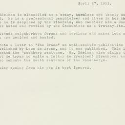 Memorandum: 1953 April 27