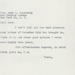 Letter: 1954 November 29