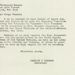 Letter: 1950 April 6