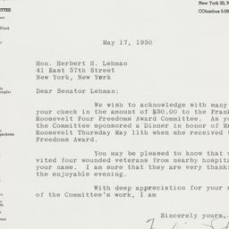 Letter: 1950 May 17