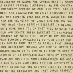 Telegram: 1949 October 23
