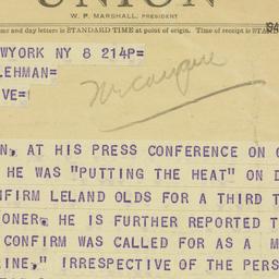 Telegram: 1949 October 8