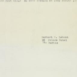Telegram: 1955 September 3