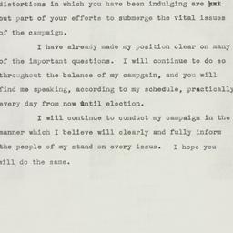 Telegram: 1949 October 16