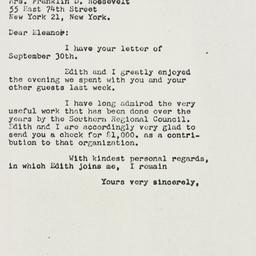 Letter: 1960 October 5