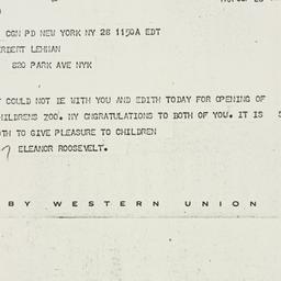 Telegram: 1961 September 28