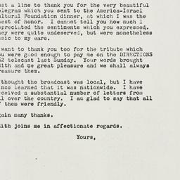 Letter: 1962 January 26