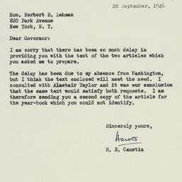 Letter: 1946 September 20