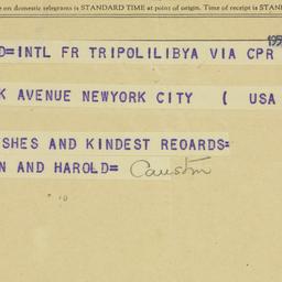 Telegram: 1955 March 26