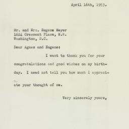 Letter: 1953 April 16