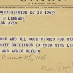 Telegram: 1953 March 28