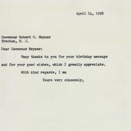 Letter: 1958 April 14