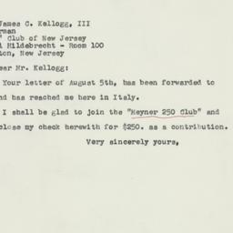 Letter: 1957 August 14