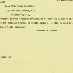Letter: 1946 March 25