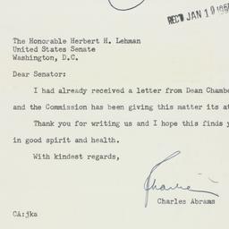 Letter: 1956 January 18