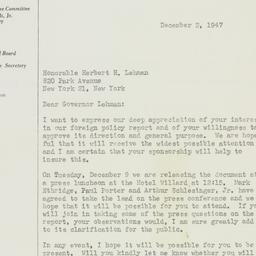 Letter: 1947 December 3