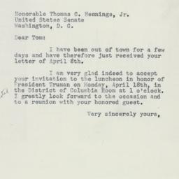 Telegram: 1955 April 12