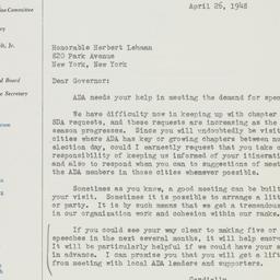 Letter: 1948 April 26
