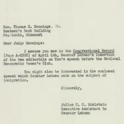 Press Release: 1952 April 8