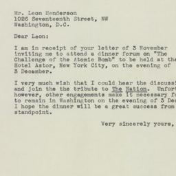 Letter: 1945 November 6