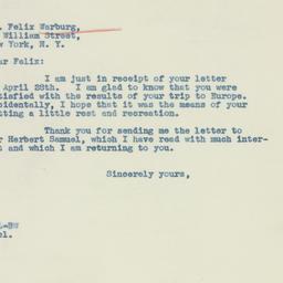 Letter: 1937 April 30