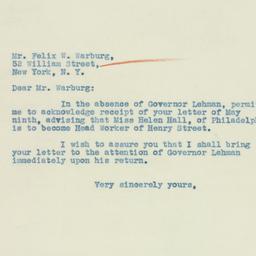 Letter: 1933 May 16
