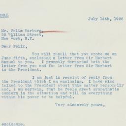 Letter: 1936 July 14